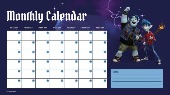 Calendrier mensuel En avant Modèles de présentation