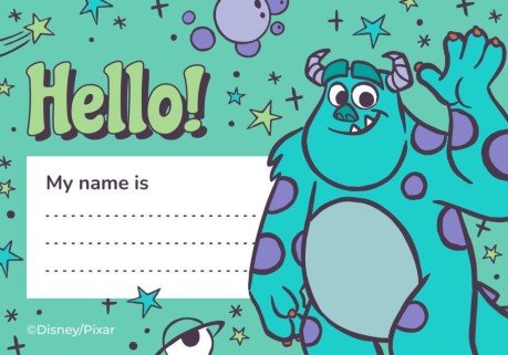 Modelo de apresentação Etiqueta de nome de identificação dos Monstros