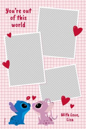 Stitch und Angel Valentins-Fotocollage Präsentationsvorlage