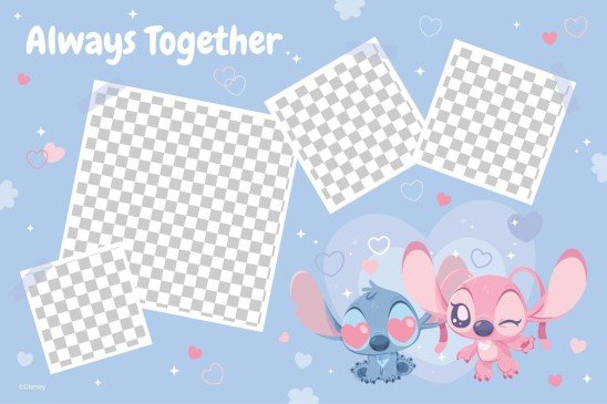 Stitch und Angel Alles Gute zum Valentinstag Fotocollage Präsentationsvorlage