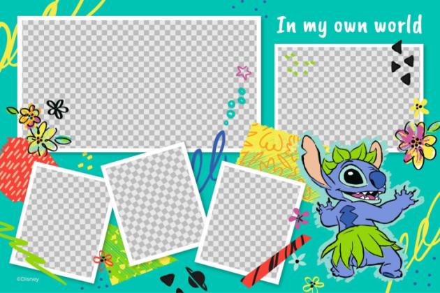 릴로 & 스티치 포토 콜라주 프레젠테이션 템플릿