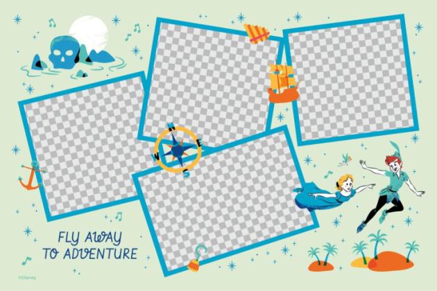 Modelo de apresentação Colagem de fotos do Peter Pan