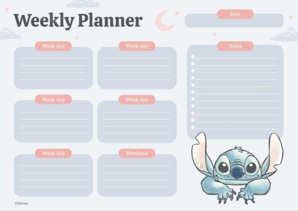 Watercolor Stitch Weekly Planner presentation template 