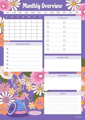 Tinker Bell Monatsplaner Präsentationsvorlage
