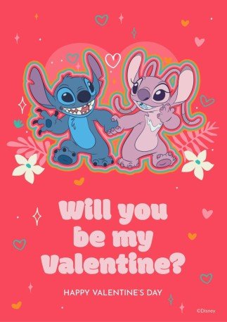 Stitch und Angel Valentinstagskarte Präsentationsvorlage