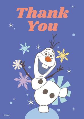 Modelo de apresentação Cartão de agradecimento do Olaf