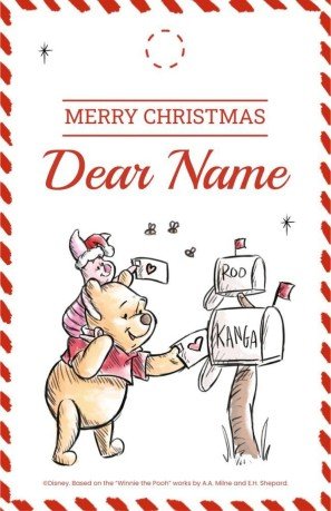 Winnie Puuh Weihnachts-Geschenkanhänger Präsentationsvorlage