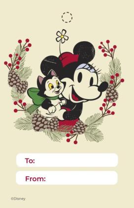 Étiquette cadeau de Noël Mickey Mouse et Minnie Mouse Modèles de présentation