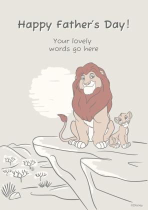 Plantilla de presentación Tarjeta del Día del Padre de El Rey León