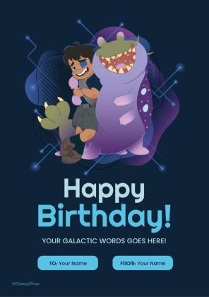 Elio Birthday Card presentation template 