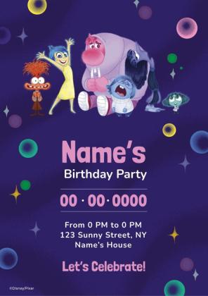 Invitation d’anniversaire Vice-Versa 2 Modèles de présentation