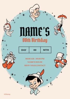 Pinocchio Geburtstags-Einladung Präsentationsvorlage