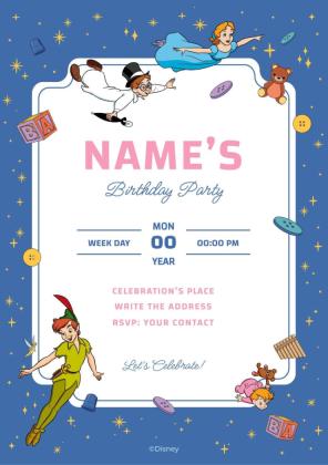 피터팬 네버랜드 생일 초대장 프레젠테이션 템플릿