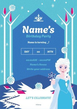 Modelo de apresentação Convite de comemoração do Frozen