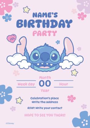 릴로와 스티치 생일 축하 초대장 프레젠테이션 템플릿