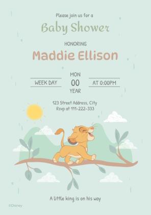 Invitation baby shower Le Roi Lion Modèles de présentation