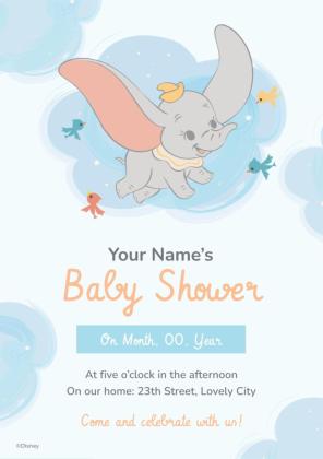 Dumbo Baby Shower Invitation presentation template 