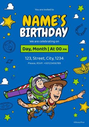 Toy Story 4 Birthday Invitation presentation template 