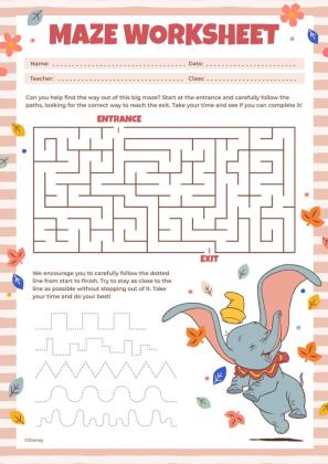 Plantilla de presentación Ficha de ejercicios de Dumbo