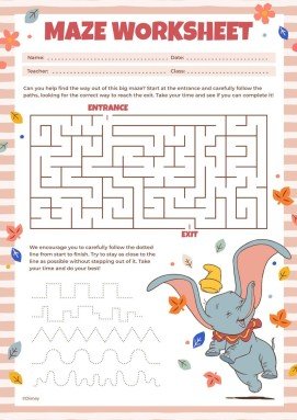 Plantilla de presentación Ficha de ejercicios de Dumbo