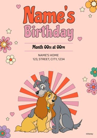 Susi und Strolch Geburtstags-Einladung Präsentationsvorlage