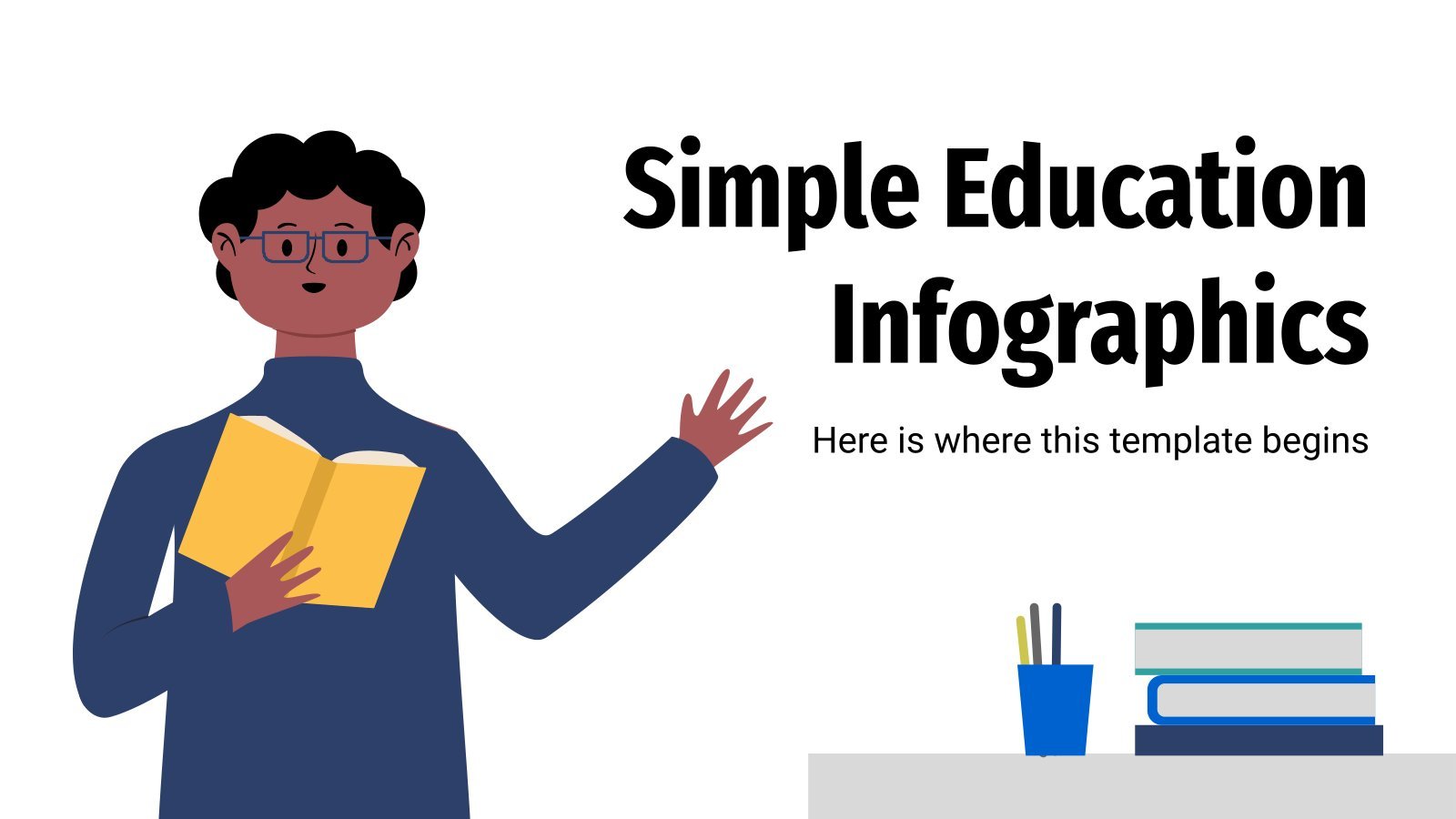 Modelo de apresentação Infográficos simples de educação