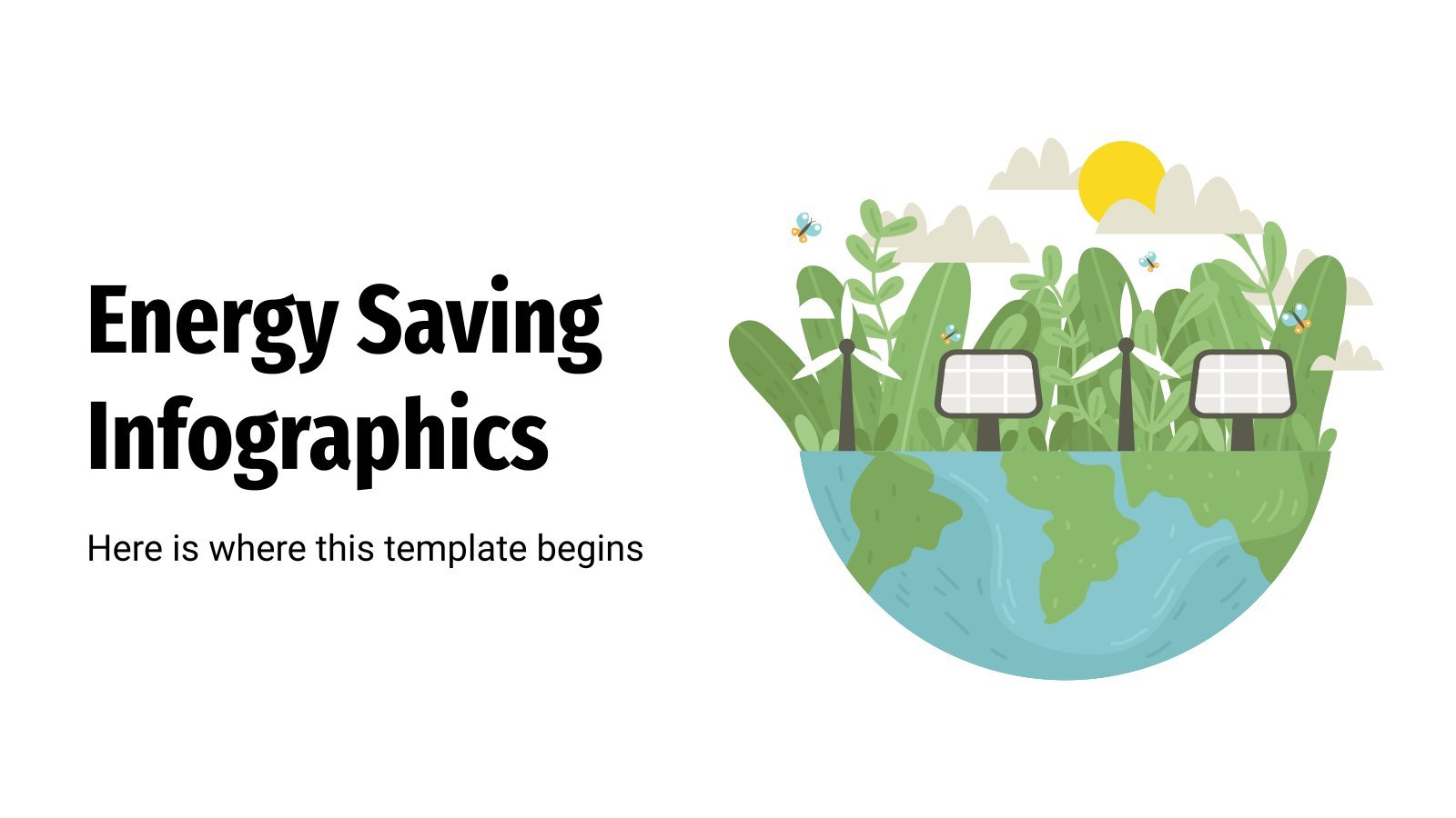 Modelo de apresentação Infográficos de economia de energia