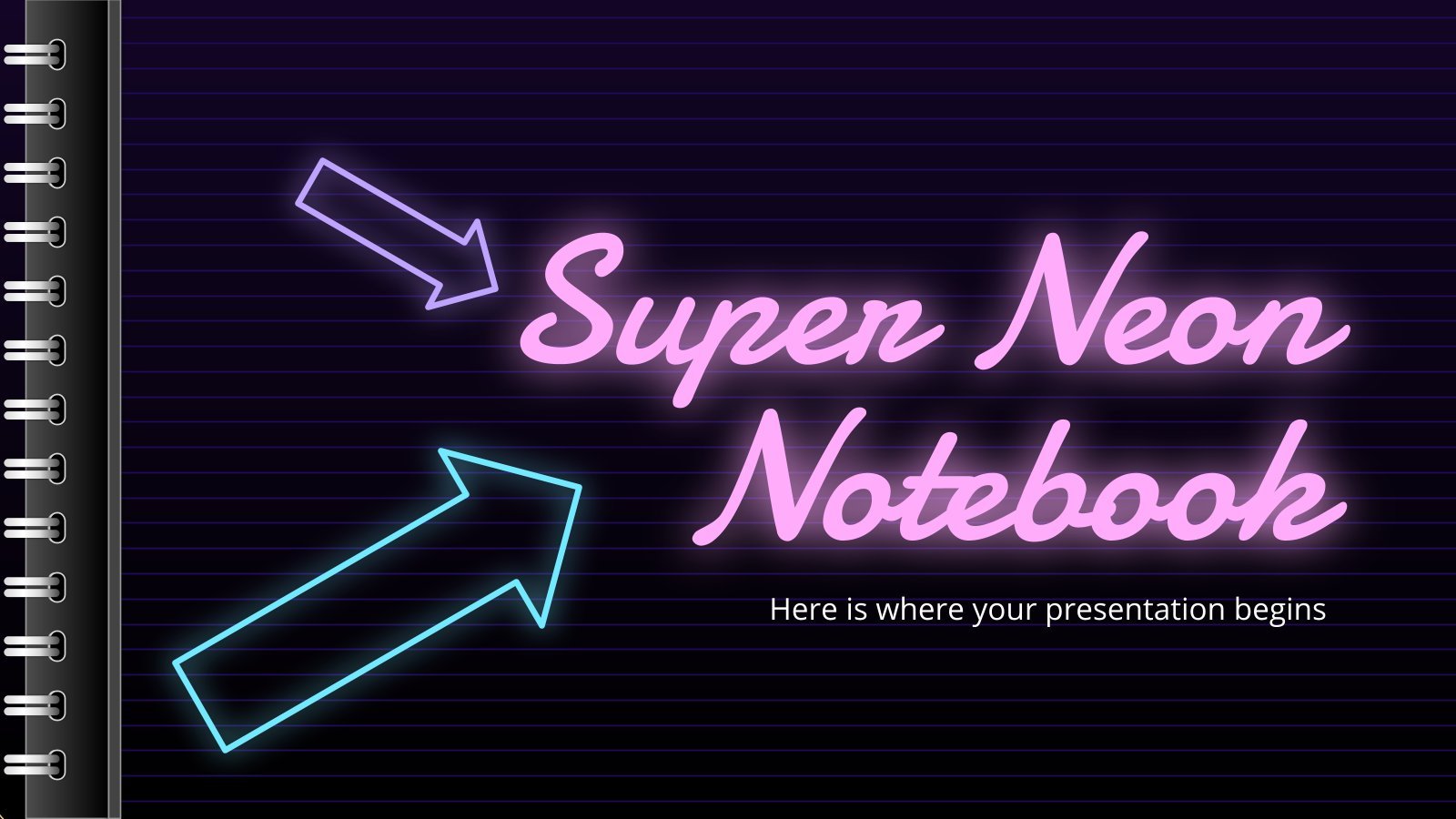 Super Neon Notebook presentation template 