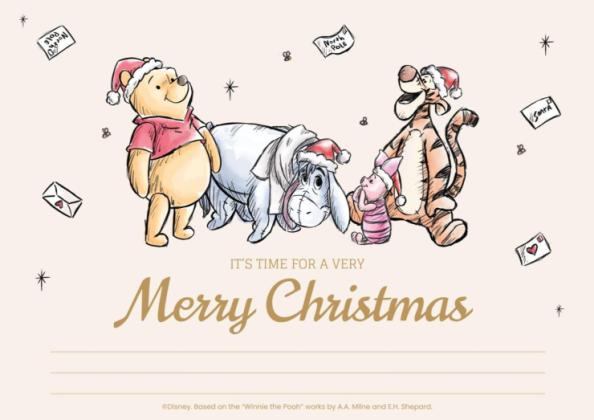 Modelo de apresentação Cartão de Natal do Ursinho Pooh