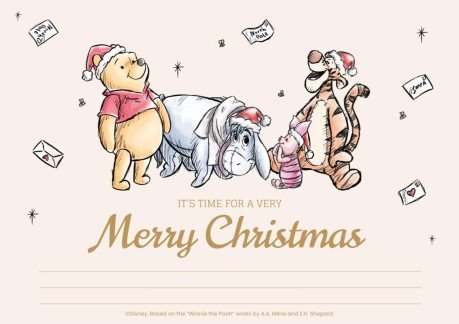 Modelo de apresentação Cartão de Natal do Ursinho Pooh