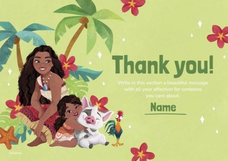 Vaiana 2 Schwestern über die Entfernung Dankeskarte Präsentationsvorlage