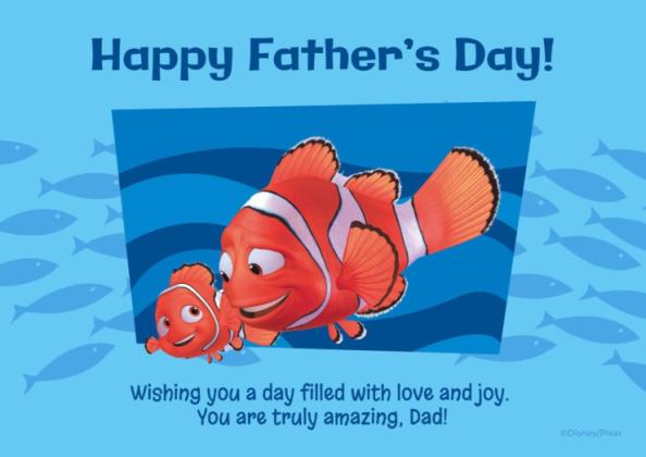 Modelo de apresentação Cartão de Dia dos Pais do Procurando Nemo