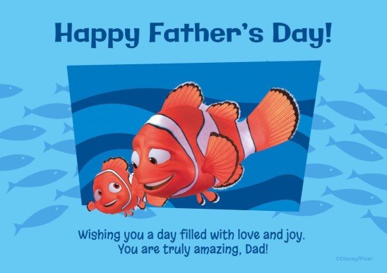 Modelo de apresentação Cartão de Dia dos Pais do Procurando Nemo