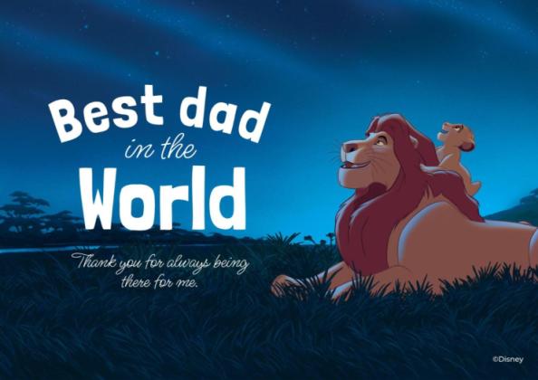 Modelo de apresentação Cartão de Dia dos Pais do O Rei Leão