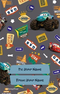 Cars Gift Tag presentation template 