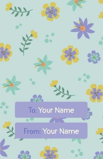 Modelo de apresentação Etiqueta de presente de primavera das Princesas Disney