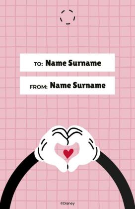 Micky Valentins-Geschenkanhänger Präsentationsvorlage