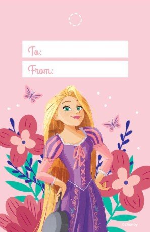 Modelo de apresentação Etiqueta de presente de primavera das Princesas Disney