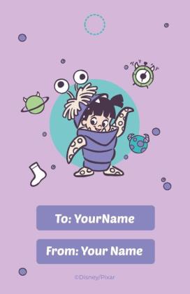 Boo and Sulley Gift Tag presentation template 