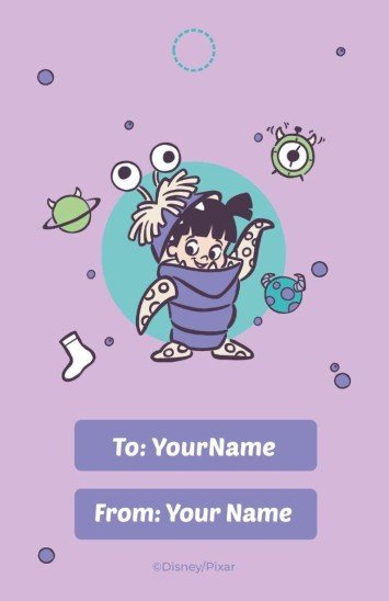 Boo and Sulley Gift Tag presentation template 