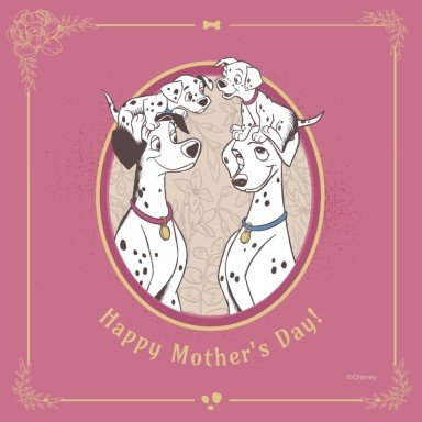 Carte fête des mères joyeuse Les 101 Dalmatiens Modèles de présentation