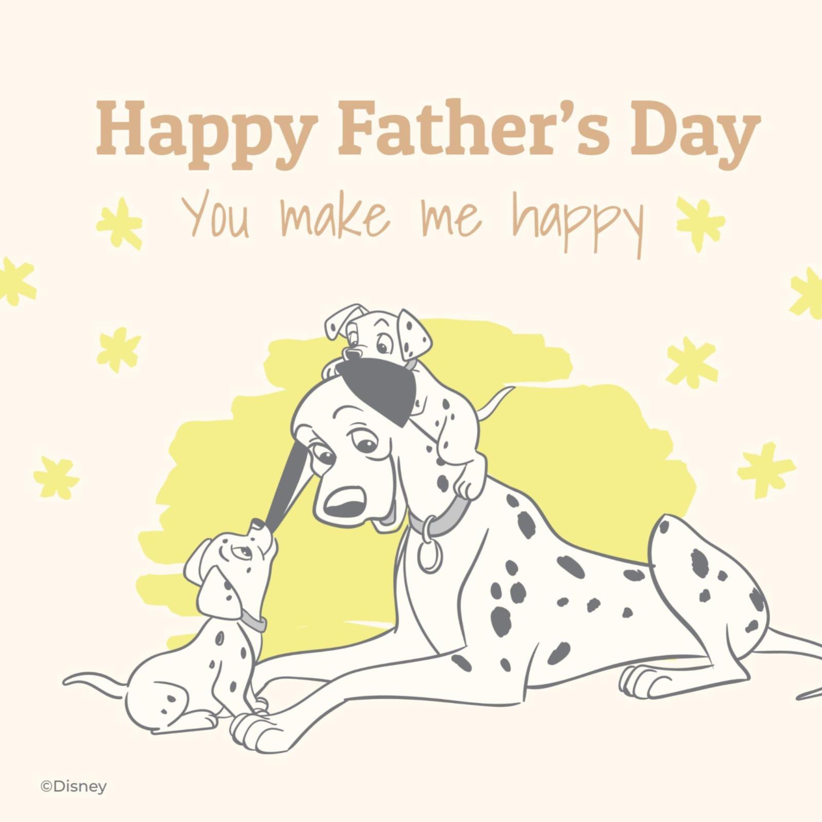 101 Dalmatians Father's Day Card presentation template 