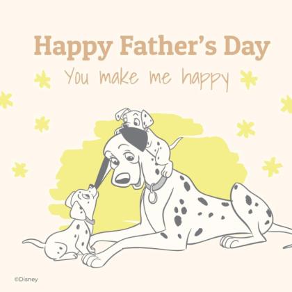 Modelo de apresentação Cartão de Dia dos Pais dos 101 Dálmatas