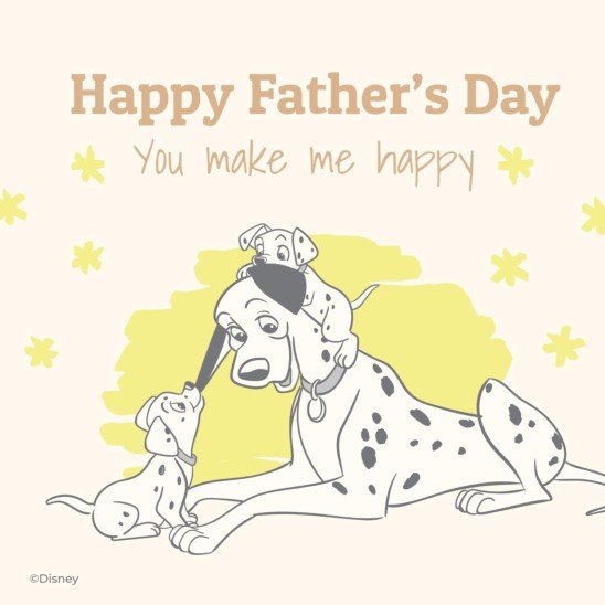 Modelo de apresentação Cartão de Dia dos Pais dos 101 Dálmatas