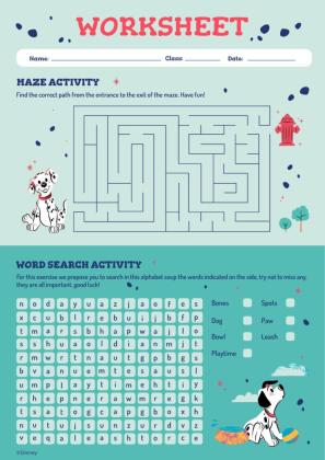 101 Dalmatians Worksheet presentation template 