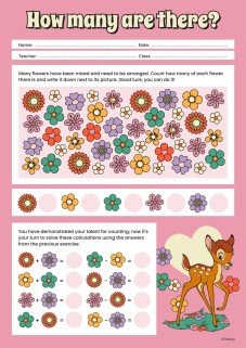 Bambi Floral Worksheet presentation template 