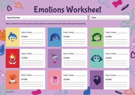 Inside Out 2 Emotion Cards Worksheet presentation template 