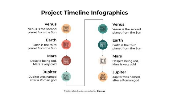 Modelo de apresentação Infográficos do cronograma do projeto