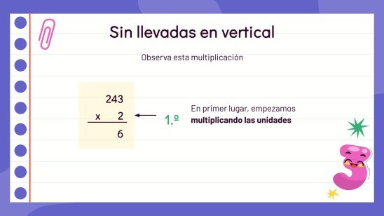 Plantilla de presentación Multiplicación con un factor de varias cifras