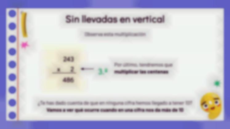 Plantilla de presentación Multiplicación con un factor de varias cifras